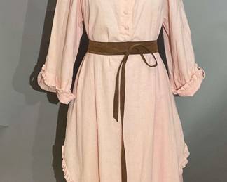 Light Weight Pink Tunic Set And Brown Leather Vest