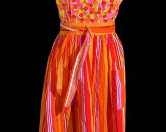 Colorful Cotton Smock Style Dress by Design House 