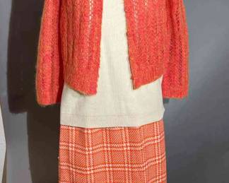 Lords Sweater, Orange Wool Skirt Orange Sweater Jacket