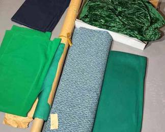 Silk Peau de Soie, Crushed Velvet Other in Blue  Green