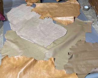 Brown Cabretta, Leather Suede Skins