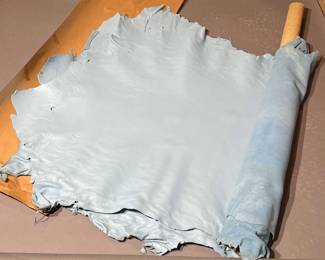 Four Gray Blue Cabretta Leather Skins
