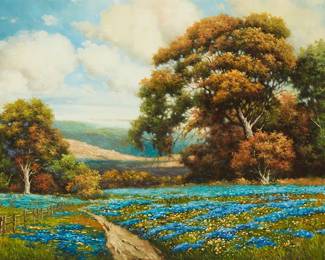 2003
J. King
20th century
Oaks And Lupine
Oil on canvas
Signed lower right: J.King
24" H x 30" W
Estimate: $500 - $700