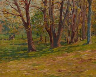 2006
19th Century Impressionist Style
Trees in a forest
Oil on canvas
Unsigned
14" H x 17" W
Estimate: $100 - $200