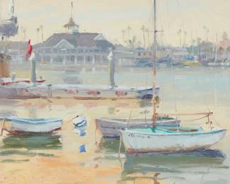 2037
Ronaldo "Do" Rego Macedo
b. 1965
"Balboa Island Buddies"
Oil on canvas laid to panel
Signed lower left: Macedo; signed again and titled, verso
12" H x 16" W
Estimate: $600 - $800
