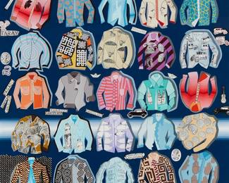 2079
Pedro Friedeberg
b. 1936
"Camisas," 2019
Giclee in colors on paper
Edition: 22/42
Signed and numbered lower right: Pedro Friedeberg; with the artist's authentication ink stamp in the lower edge, at center
Sight: 29" H x 29" W
Estimate: $400 - $600