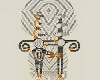 2080
Pedro Friedeberg
b. 1936
"Rien Est Simple," 2016
Engraving in colors on paper
Edition: 16/80
Signed and numbered in pencil in the lower margin: Pedro Friedeberg; titled in the plate; with the artist's authentication ink stamp in the lower margin, at left; with an unidentified blindstamp in the lower margin, lower right corner
Plate: 14.75" H x 9.75" W; Sight: 22.25" H x 15.5 W
Estimate: $400 - $600