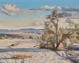 2093
Stephen Willard
1894-1966
"Story Told At Evening"
Photograph with hand-painting on artist board
Signed and titled in ink lower right: Stephen H. Willard
15" H x 21.5" W
Estimate: $300 - $500