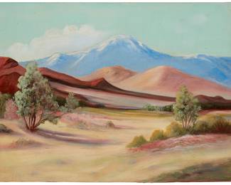 2094
Ralph Holmes
1876-1963
San Jacinto
Oil on canvasboard
Signed lower right: Ralph Holmes
14" H x 19.75" W
Estimate: $200 - $400