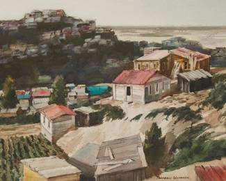 2101
Frederic Whitaker
1891-1980
"Canyon Aleman"
Watercolor on paper
Signed lower right: Frederic Whitaker; titled on a printed label affixed verso
Sight: 21.5" H x 29.5" W
Estimate: $500 - $700