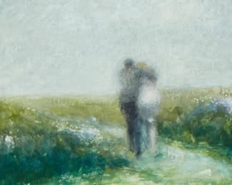 2141
Frans De Geetere
1895-1968
Two Figures Embracing On A Walking Path
Watercolor on board
Signed lower right: Fa De Geetere
Sight: 15.25" H x 12.25" W
Estimate: $400 - $600