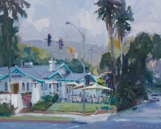 2160
Ronaldo "Do" Rego Macedo
b. 1965
"Quiet Morning At The Cottage"
Oil on board
Signed lower right: Macedo; signed again and titled, verso
12" H x 16" W
Estimate: $500 - $700