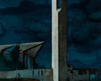 2159
David Blower
1901-1976
"Wayfarer's Chapel, Palos Verdes"
Watercolor on paper
Signed lower left: David Blower; titled on a frame plaque
Sight: 20.5" H x 13.625" W
Estimate: $300 - $500