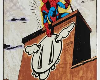 2188
Dean "D*Face" Stockton
b. 1978
"What Have I Become?," 2008
Screenprint in colors on paper
Edition: 94/95
Signed and numbered in pencil in the lower margin: D*Face
Image: 28.25" H x 21.75" W; Sight: 29" H x 23.25" W
Estimate: $400 - $600