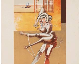 2189
Heriberto Cogollo
b. 1945
"Danseuse De Mapale"
Lithograph in colors on paper
Signed and dated lower right: Cogollo
Image: 17" H x 12.625" W; Sheet: 25.75" H x 18.875" W
Estimate: $50 - $100