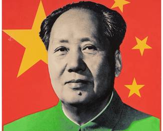 2193
Steve Kaufman
1960-2010
"Chairman Mao"
Screenprint in colors with hand embellishments on canvas
Edition: 35/50
Initialed, numbered, inscribed, and with the Steve Kaufman monogram black ink stamp, all verso: SAK / Give Kids A Break / Proof
24" H x 24" W
Estimate: $300 - $500