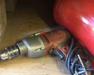 Black And Decker Drill, Hand Sander And Some Air