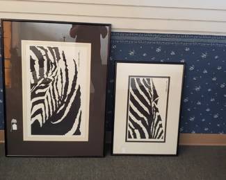 Zebra lithographs by artist William MacDonald
