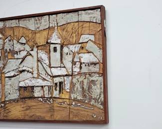 mid-century modern cubist design ceramic art by listed artist Harold Nosti