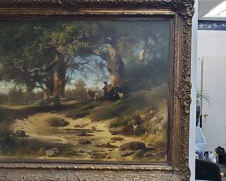 large 19th c. oil painting