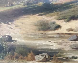 large 19th c. oil painting