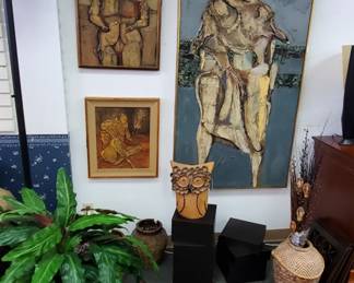 3 works of art by known listed Florida artist Harrison Wall Covington 