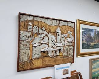 mid-century modern cubist design ceramic art by listed artist Harold Nosti