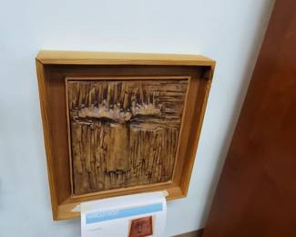 mid-century modern cubist design ceramic art by listed artist Harold Nosti