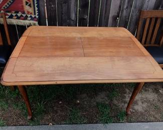 Antique Espansion Table with Queen Anne Legs Fully Opened 