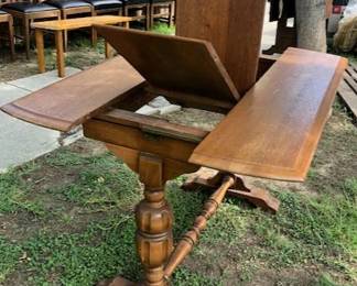 Antique Expansion Table Open