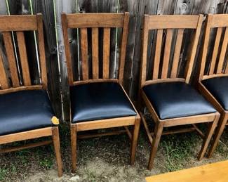 Oak Craftsman Style Chairs Antique