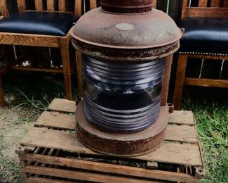 Perko Antique Large Boat Light with Purple Glass