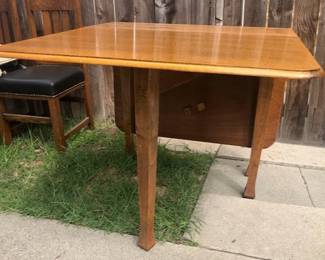 Vintage Oak Gate Leg Table Opened