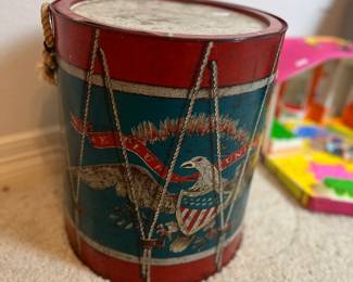 Vintage tin ice bucket. Patriotic design. circa 1860's Estate sale price: $50