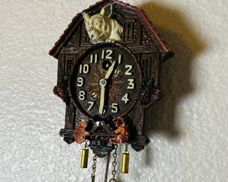 Miniature LUX wall clock. Estate sale price: $65