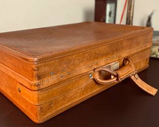 Vintage Mid Century leather Hartmann Leather suitcase. Estate sale price: $125