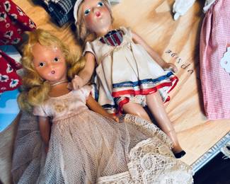 Left: Nancy Ann storybook doll. $10
Right: 4th of July composition doll. $15