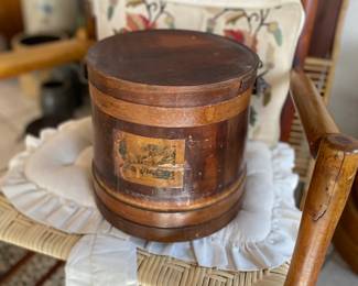 Vintage Firkin wood bucket.  Estate sale price: $85