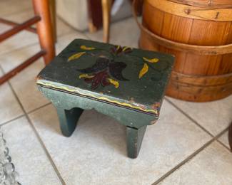 Antique step stool. Folk design. Estate sale price: $85