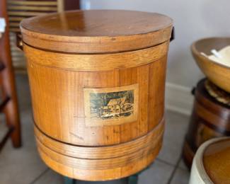 Vintage Firkin wood bucket.  Estate sale price: $95