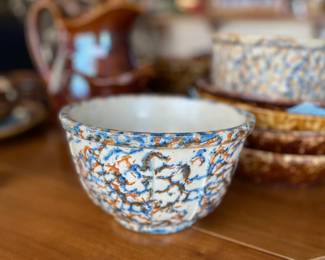 Antique red wing spongeware bowl. Estate sale price: $90