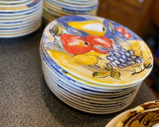 Pier 1 dishes. Fruit pattern.