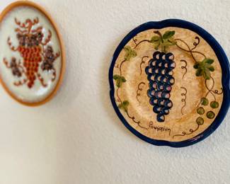 Hand made Greek pottery plates.
