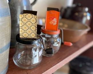 Mid century Anchor Hocking nut grinder Anchor. Estate sale price: $12 each.