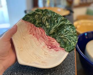 Olfaire pottery. Made in Portugal. Radish plate. Estate Sale price: $20