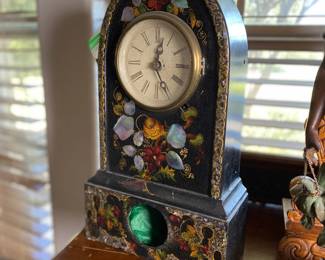 1840's Terry & Andrews shelf clock. Cast iron and mother of pearl inlays. Estate sale price: $225