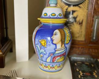 Italian handpainted Deruta vase.  Estate sale price: $95