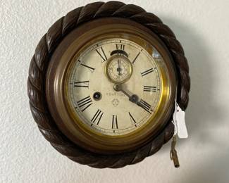 Pristine condition. Antique Ansonia cable lever wall clock. Estate sale price: $325
