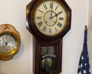 Antique Ansonia regulator wall clock. Estate sale price: $250