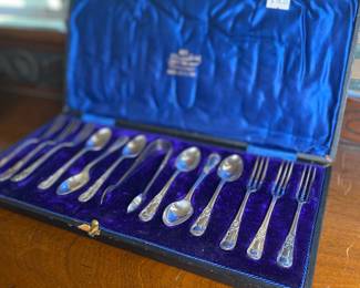 1920's silver dessert set. Made in England. Estate sale price: $75